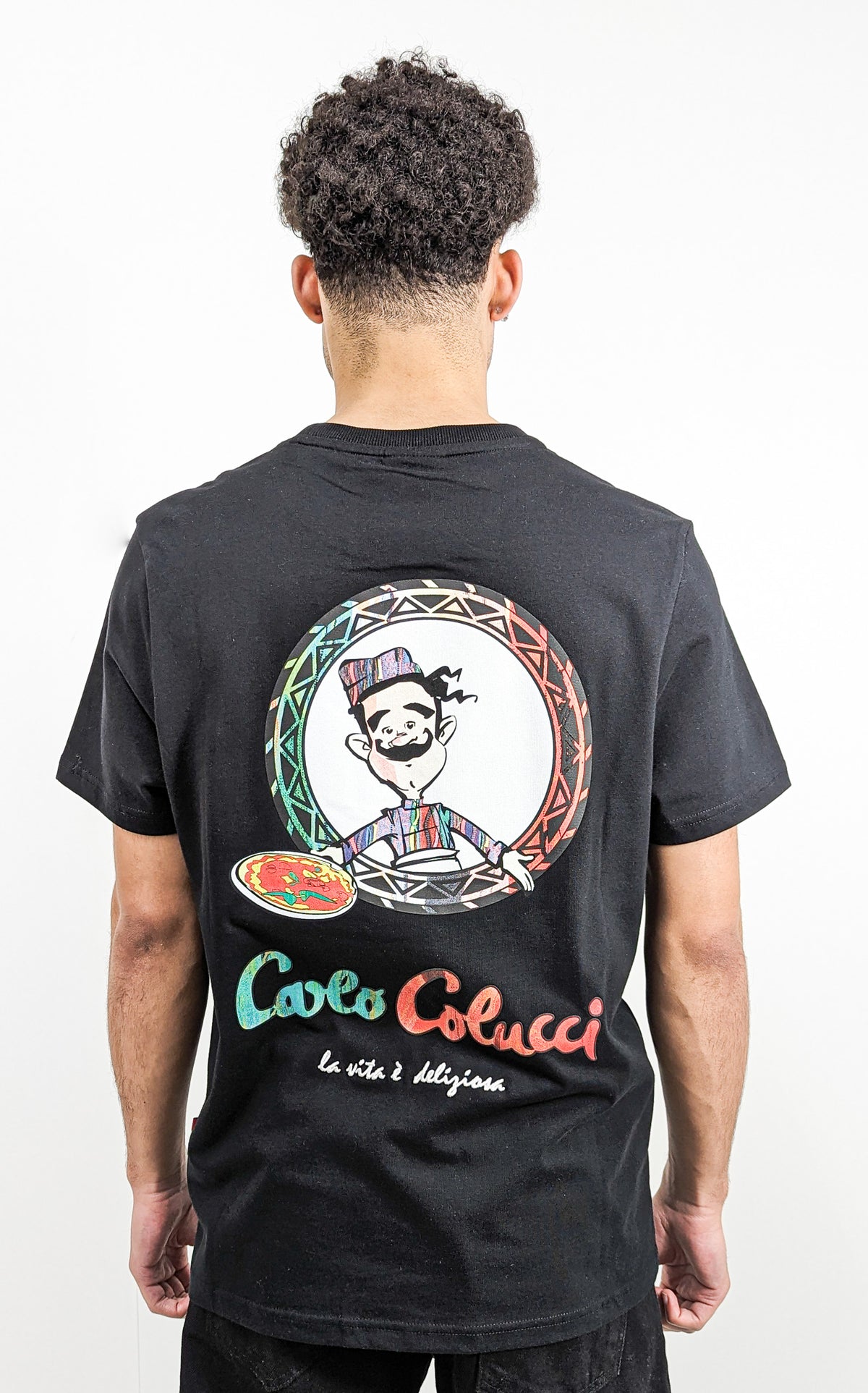 Carlo Colucci Milano Print T-Shirt Black - Soulsideshop