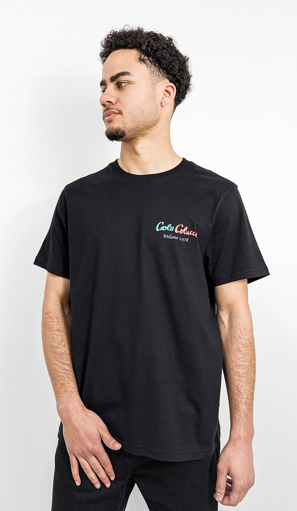 Carlo Colucci Milano Print T-Shirt Black - Soulsideshop