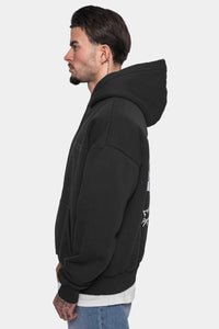 Dropsize Heavy Oversize Eagle Hoodie Washed Black