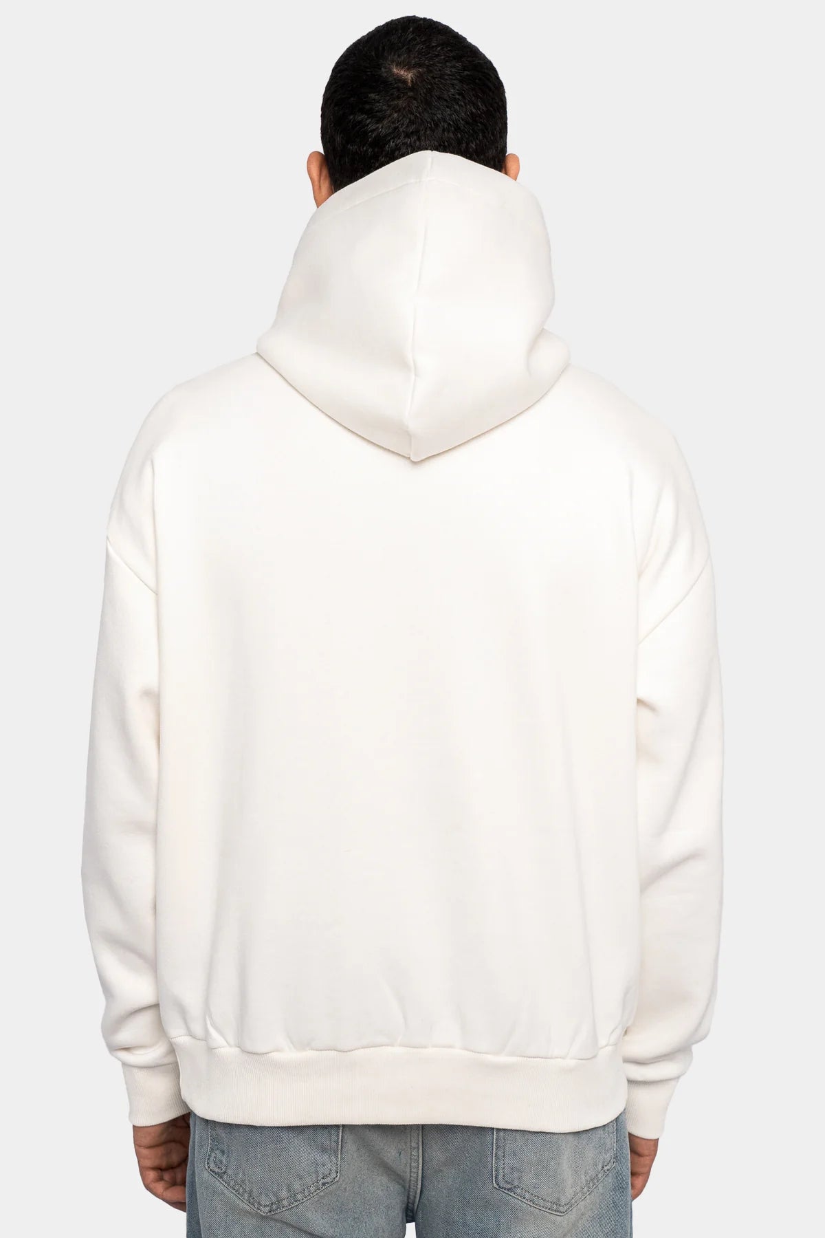 Dropsize Heavy Oversize Split Logo Hoodie Cream White