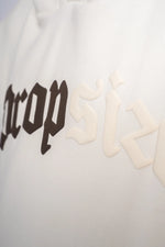 Dropsize Heavy Oversize Split Logo Hoodie Cream White