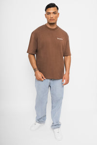 Dropsize Heavy Embo T-Shirt Brown