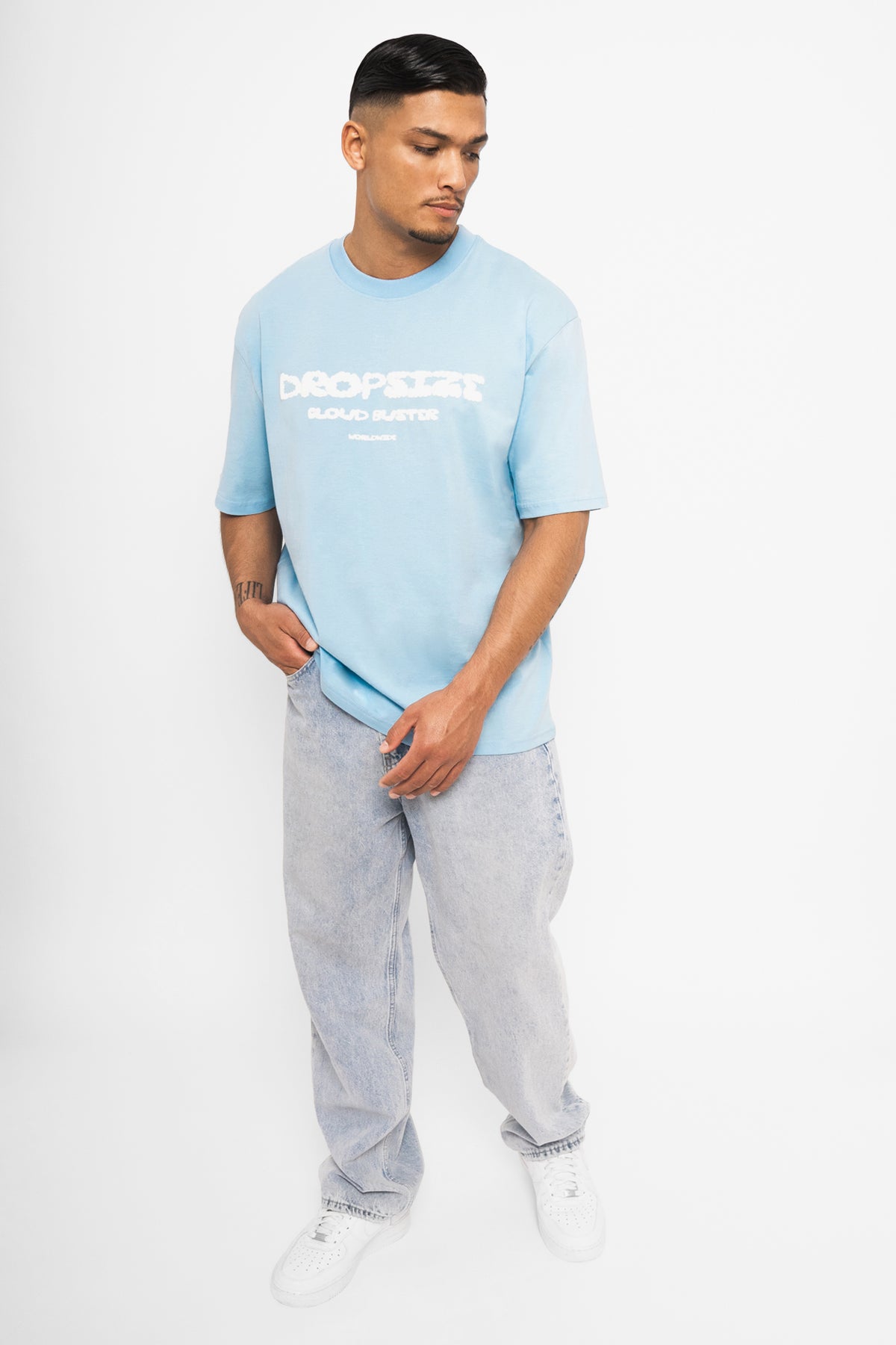 Dropsize Heavy Cloud Buster T-Shirt Baby Blue