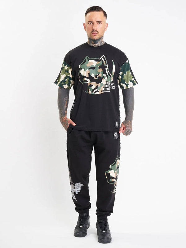Amstaff Corven T-Shirt Black Camouflage - Soulsideshop
