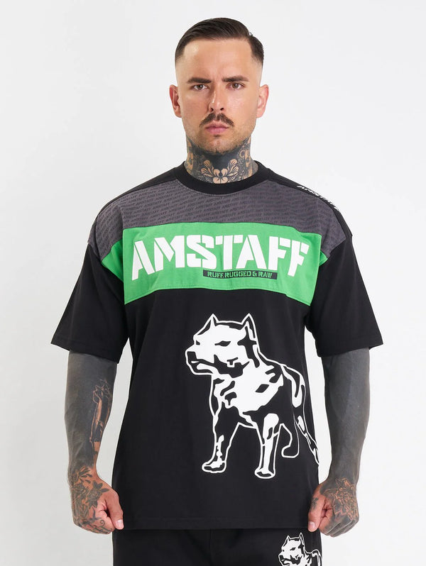 Amstaff Masho T-Shirt Black Grey Green - Soulsideshop