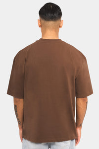 Dropsize Heavy Embo T-Shirt Brown