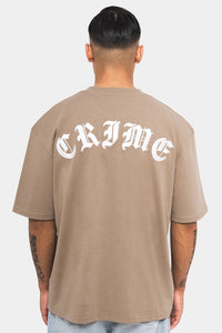 Dropsize Heavy  Oversize Crime T-Shirt Silver Mink