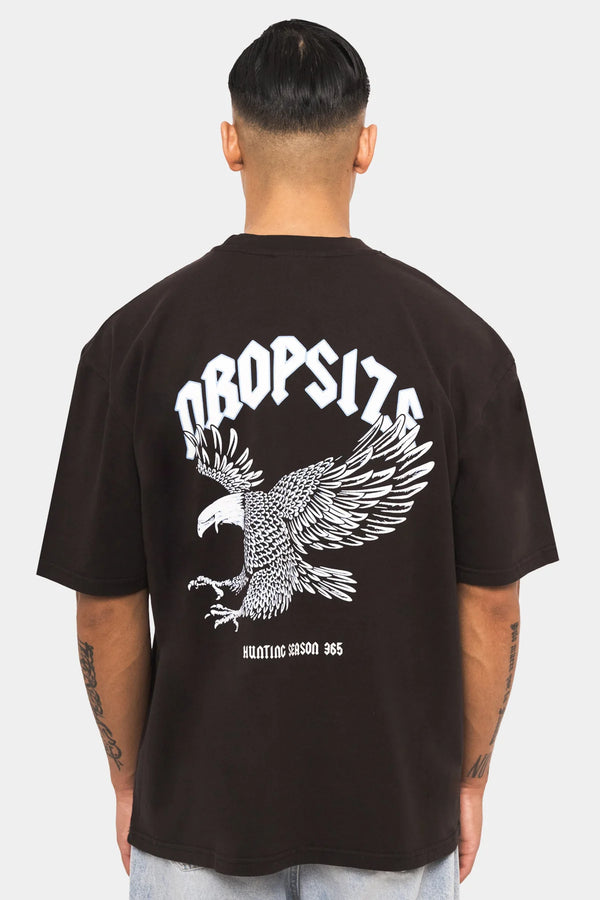 Dropsize Heavy Oversize Eagle T-Shirt Washed Black