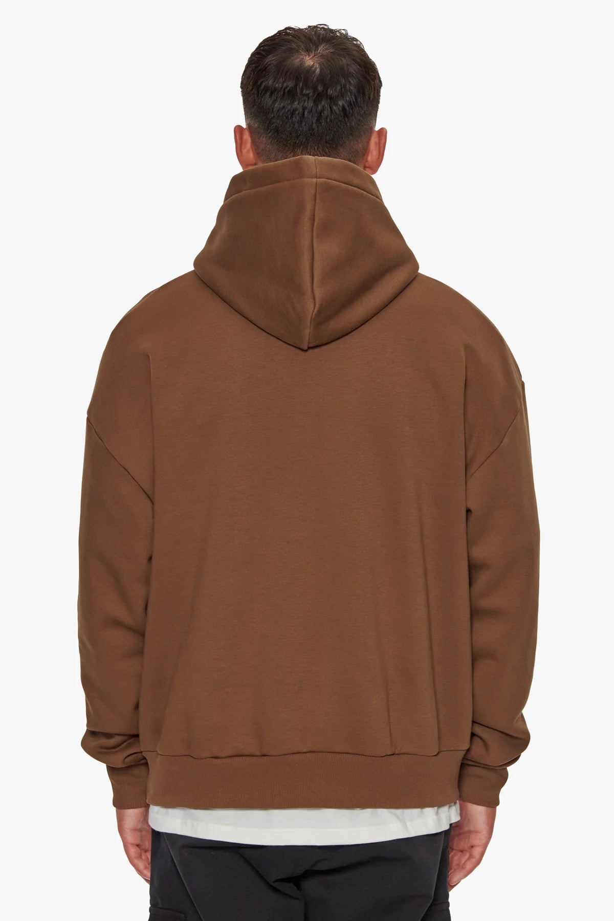 Dropsize Heavy Oversize Embo Hoodie Brown