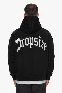 Dropsize Heavy Backlogo Hoodie Black White