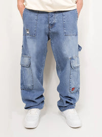 DADA Supreme Worker Cargo Baggy 2.0 Jeans Blue - Soulsideshop