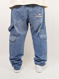 DADA Supreme Worker Cargo Baggy 2.0 Jeans Blue - Soulsideshop