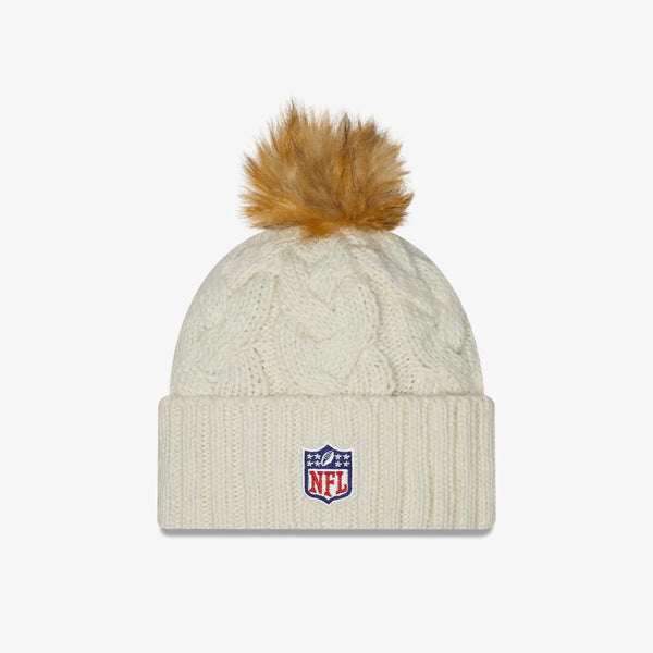 New Era NFL Las Vegas Raiders Pom Knit Beanie Creme