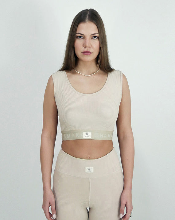 Chamakam Organic Sport Bra Emperador Beige