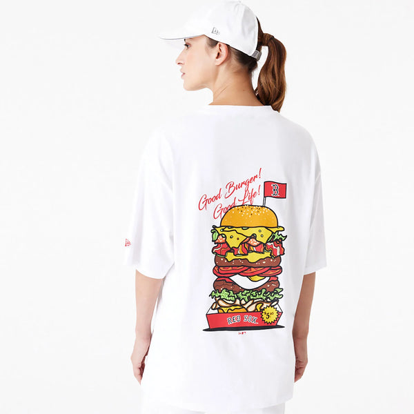 New Era Boston Red Sox MLB Burger Graphic Oversized T-Shirt White