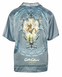 Carlo Colucci Satin Optik Shirt Blue - Soulsideshop