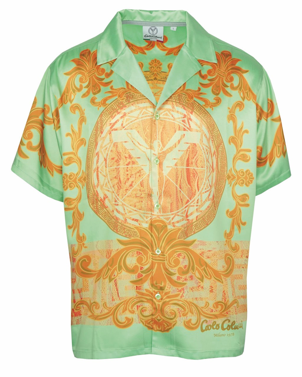 Carlo Colucci Design Shirt Green Yellow - Soulsideshop