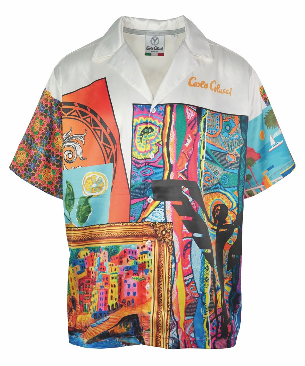 Carlo Colucci Oversize Modern Art Shirt MultiColor - Soulsideshop