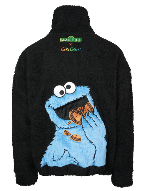 Carlo Colucci Sesame Street Krümelmonster Oversize Teddy Jacke Black