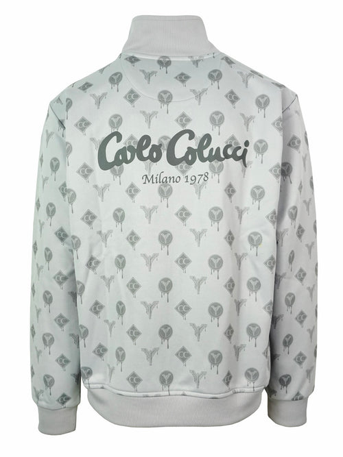 Carlo Colucci All Over Logo Print Trackjacket Grey