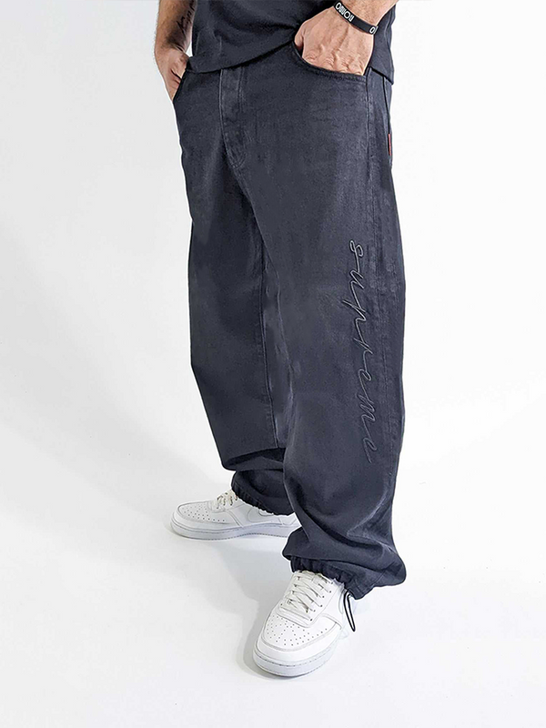 DADA Supreme Supreme Baggy Fit Jeans Black - Soulsideshop