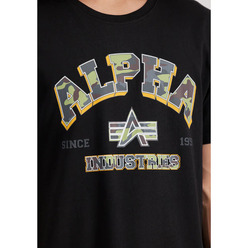 Alpha Industries College Camo T-Shirt Black