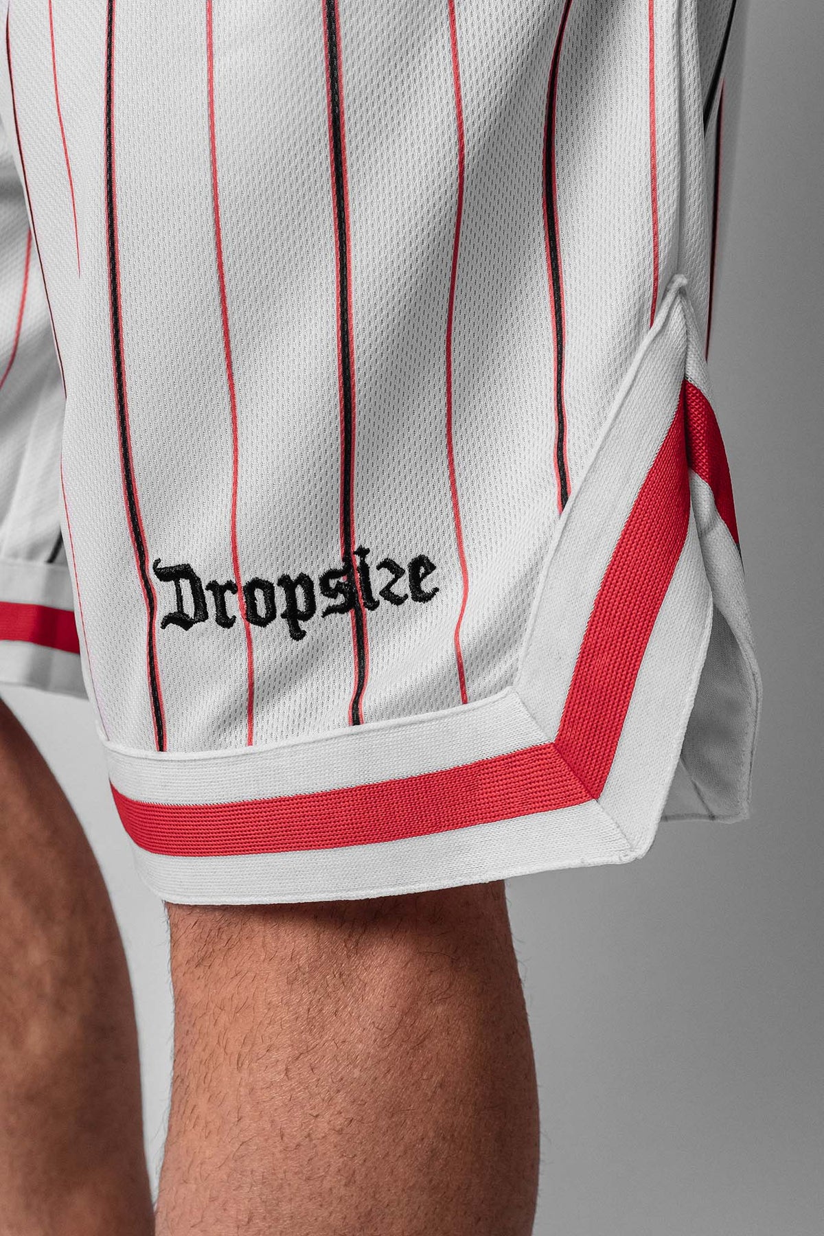 Dropsize Logo Stripe Mesh Short White