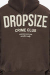 Dropsize Heavy Oversize Crime Club Hoodie Chocolate