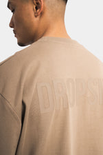 Dropsize Heavy Oversize HD Print T-Shirt Silver Mink