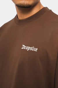 Dropsize Heavy Embo T-Shirt Brown