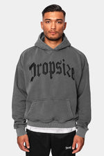 Dropsize Heavy Oversize Puffer Print Hoodie Washed Grey