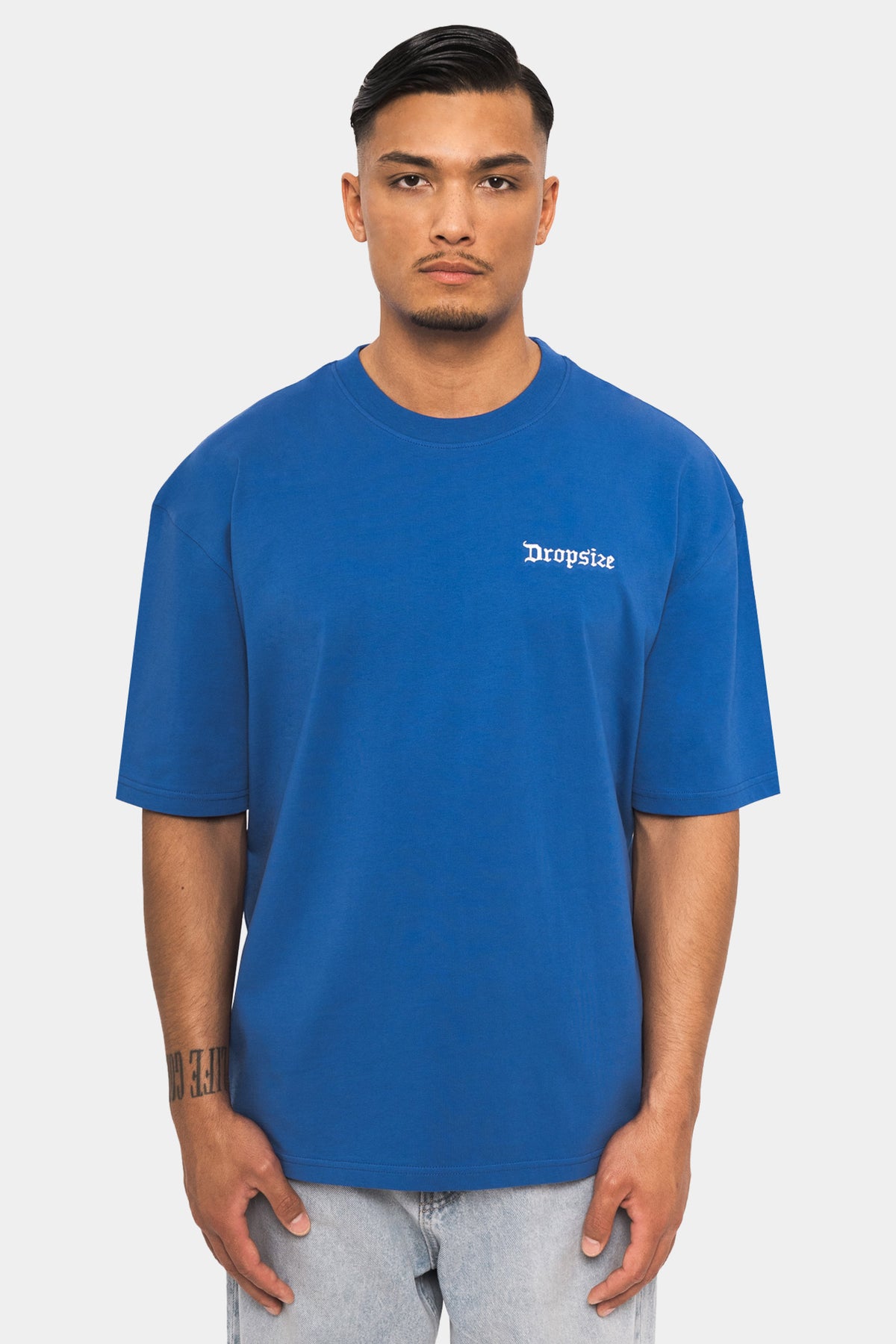 Dropsize Heavy Embo T-Shirt Blue