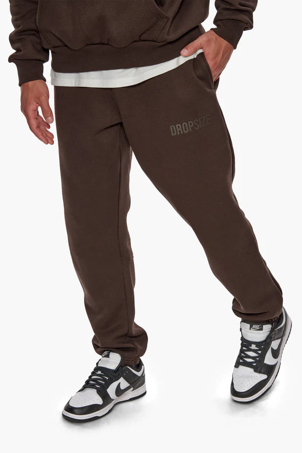 Dropsize Heavy HD Print Jogger Chocolate Brown