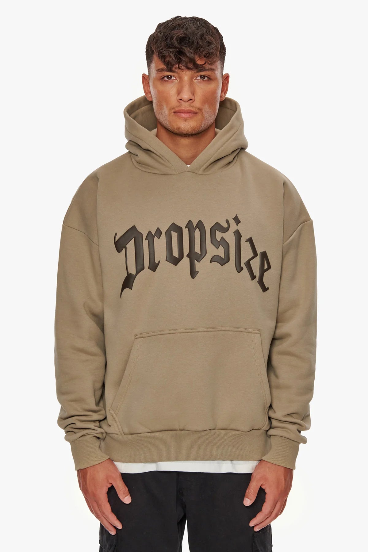 Dropsize Heavy Frontlogo Hoodie Weathered Teak Chocolate