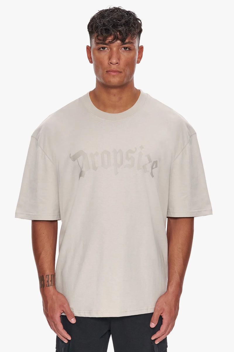 Dropsize Heavy Oversize Logo T-Shirt Moonbeam