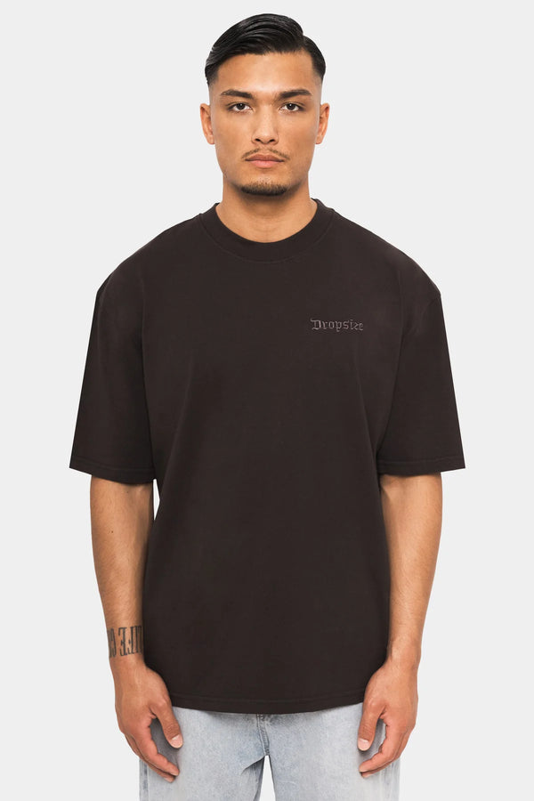 Dropsize Heavy Oversize Eagle T-Shirt Washed Black