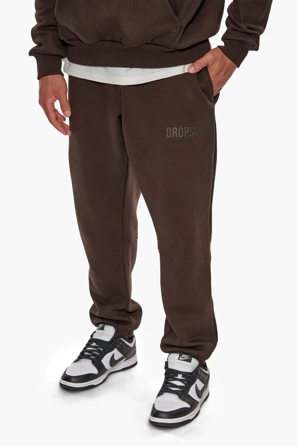 Dropsize Heavy HD Print Jogger Chocolate Brown