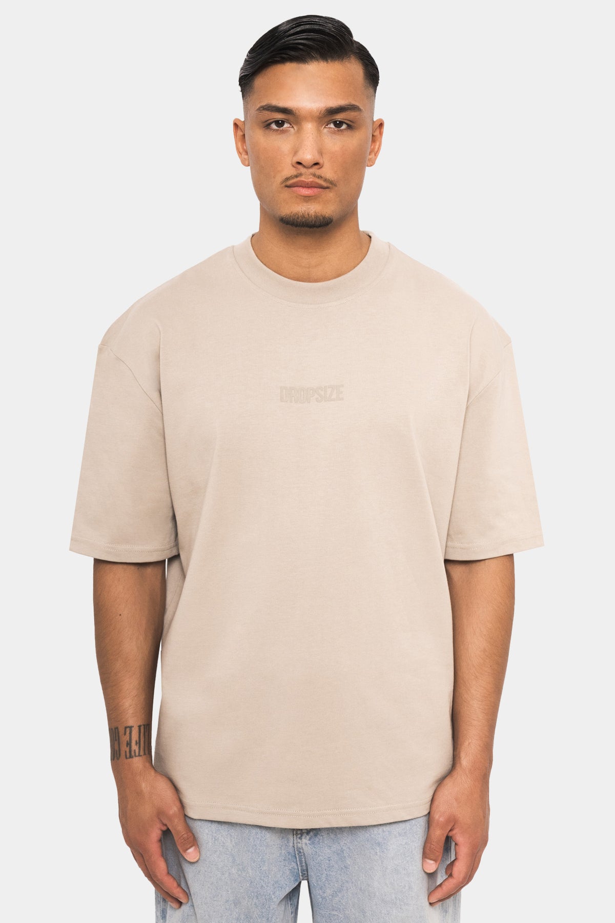 Dropsize Heavy HD Front Logo T-Shirt Stone