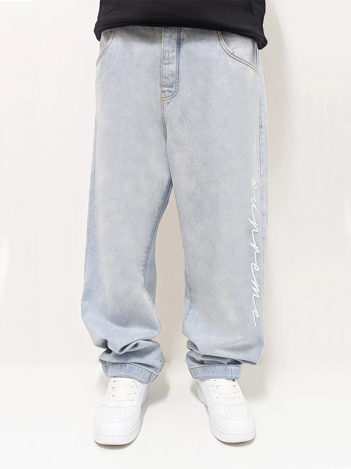 DADA Supreme Supreme Baggy Fit Jeans Light Blue - Soulsideshop