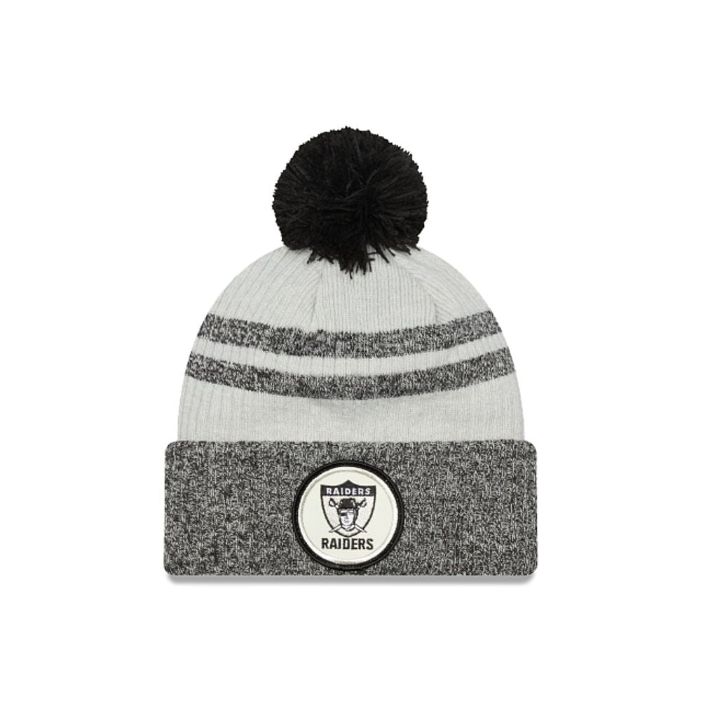 New Era NFL Las Vegas Raiders  Pom Knit Beanie Grey