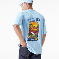New Era La Dodgers MLB Burger Graphic Oversized T-Shirt Light Blue - Soulsideshop