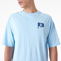 New Era La Dodgers MLB Burger Graphic Oversized T-Shirt Light Blue - Soulsideshop