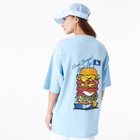 New Era La Dodgers MLB Burger Graphic Oversized T-Shirt Light Blue - Soulsideshop