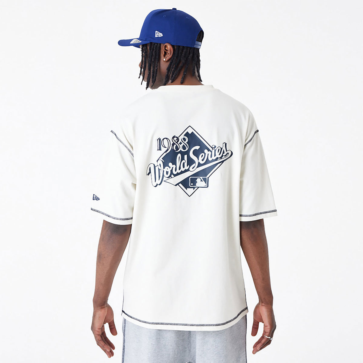 New Era LA Dodgers MLB World Series Oversized T-Shirt Creme White