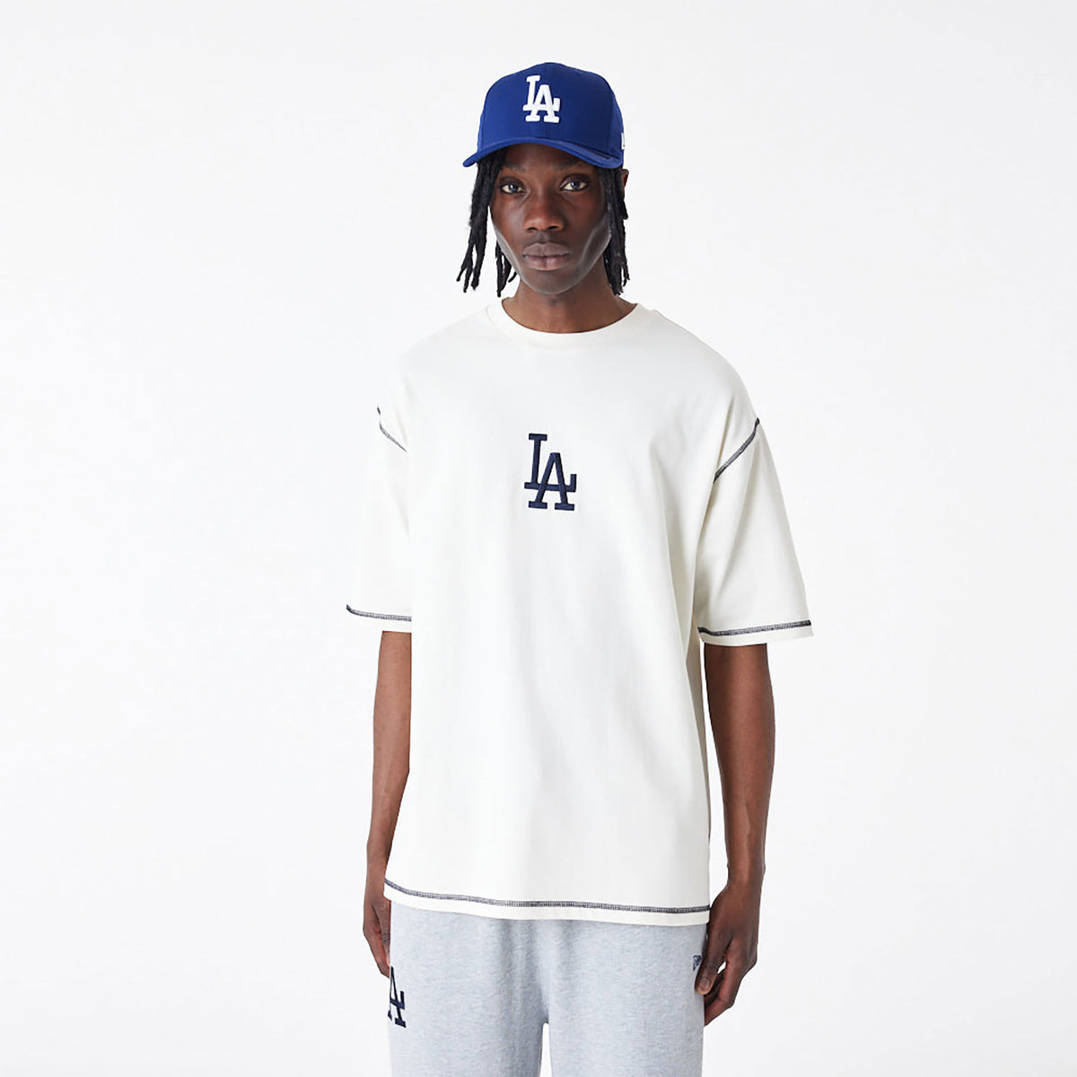 New Era LA Dodgers MLB World Series Oversized T-Shirt Creme White