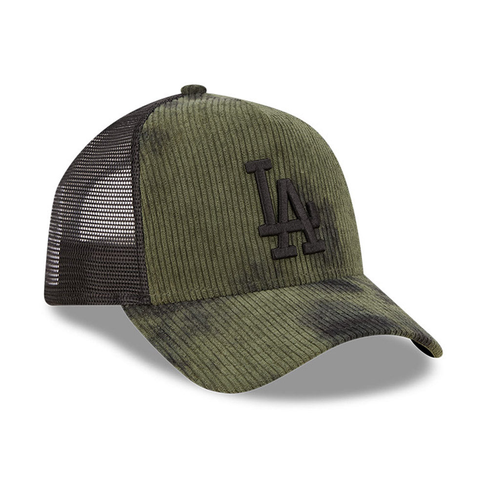 New Era LA Dodgers Tie Dye Cord 9FORTY A-Frame Trucker Cap Green