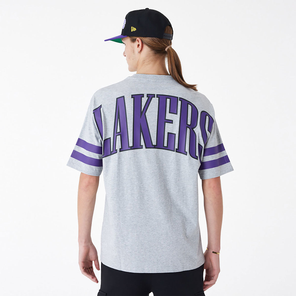 New Era LA Lakers NBA Arch Graphic Oversized T-Shirt Grey