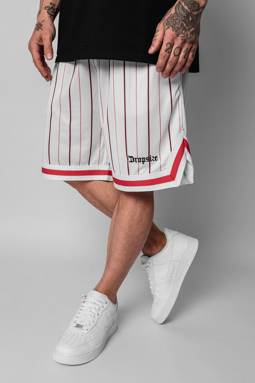 Dropsize Logo Stripe Mesh Short White