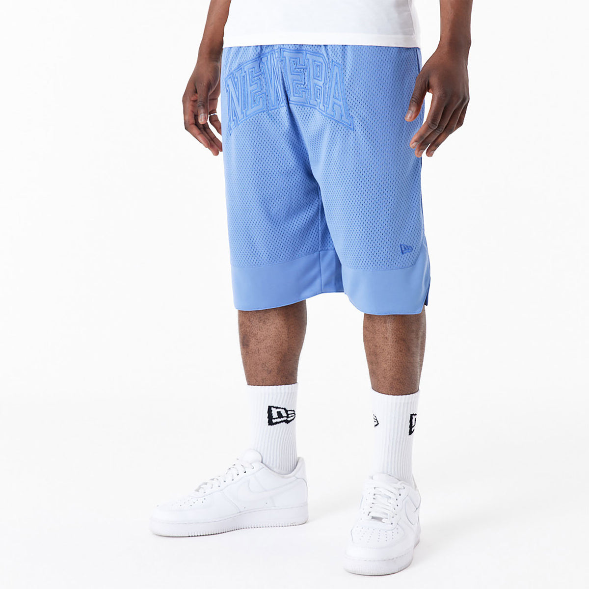 New Era Arch Logo Mesh Shorts Blue