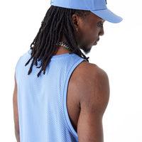 New Era Arch Logo Mesh Tank Top Blue